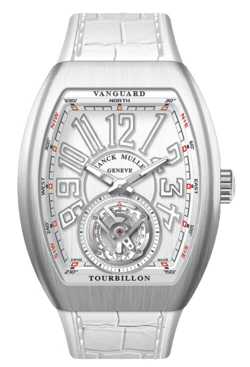 Buy Franck Muller Vanguard Tourbillon Brushed Stainless Steel - White Replica Watch for sale Cheap Price V 41 T (BR) (BC) (AC) (BLC BLC AC BR)